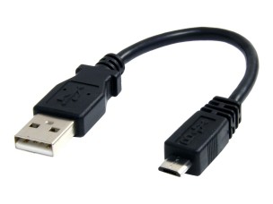 StarTech.com 6in Micro USB Cable - A to Micro B - USB to Micro B - USB 2.0 A Male to USB 2.0 Micro-B Male - 6-inches - Black (UUSBHAUB6IN) - USB cable - USB to Micro-USB Type B - 15 cm