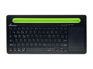 MediaRange MROS131 - keyboard - compact - with touchpad, phone holder - QWERTZ - German/Austrian - black/green Input Device