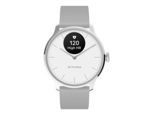 Withings ScanWatch Light - stainless steel - smart watch with band - pearl white