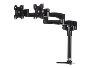 StarTech.com Desk Mount Dual Monitor Arm - Articulating - Supports Monitors 12" to 24" - Adjustable VESA Monitor Arm - Grommet or Desk Mount - Black (ARMDUAL) mounting kit - adjustable arm - for 2 LCD displays - black