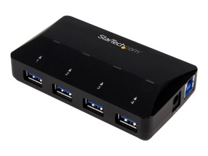 StarTech.com 4-Port USB 3.0 Hub plus Dedicated Charging Port - 1 x 2.4A Port - Desktop USB Hub and Fast-Charging Station (ST53004U1C) - USB peripheral sharing switch - 4 ports