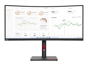 Lenovo ThinkVision T34w-30 - LED monitor - curved - 34" - with ThinkVision MC 60 monitor webcam