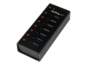 StarTech.com 7 Port USB 3.0 Hub (5 Gbps) - Metal Enclosure - Desktop or Wall Mountable - Rugged & industrial Powered USB Expander and Splitter Hub (ST7300U3M) - hub - 7 ports