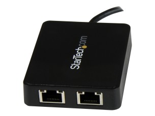 StarTech.com USB-C to Dual Gigabit Ethernet Adapter with USB 3.0 (Type-A) Port - USB Type-C Gigabit Network Adapter (US1GC301AU2R) - network adapter - USB-C - Gigabit Ethernet x 2 + USB 3.0