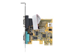 StarTech.com 2-Port PCI Express Serial Card, Dual Port PCIe to RS232 (DB9) Serial Interface Card, 16C1050 UART, Standard or Low Profile Brackets, COM Retention, For Windows & Linux - PCIe to Dual DB9 Card (21050-PC-SERIAL-CARD) - serial adapter - PCIe 2.0