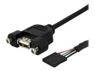 StarTech.com 1 ft Panel Mount USB Cable - USB A to Motherboard Header Cable Adapter F/F - USB 2.0 internal Cable (USBPNLAFHD1) - USB internal to external cable - USB to 5 pin USB 2.0 header - 30 cm