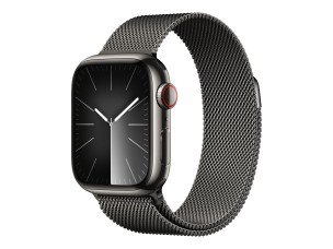 Apple Watch Series 9 (GPS + Cellular) - graphite stainless steel - smart watch with milanese loop - graphite - 64 GB