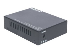 Intellinet Fast Ethernet Single Mode Media Converter, 10/100Base-Tx to 100Base-Fx (SC) Single-Mode, 20km - fibre media converter - 10Mb LAN, 100Mb LAN