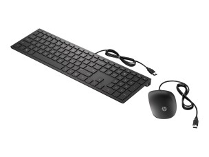 HP Pavilion 400 - keyboard and mouse set - English - jet black Input Device