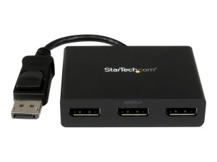 StarTech.com 3-Port Multi Monitor Adapter, DisplayPort 1.2 MST Hub, Dual 4K 30Hz & 1x 1080p, Video Splitter for Extended Desktop Mode on Windows PCs Only, DP to 3x DP Monitors MST Hub - Multi Stream Transport (MSTDP123DP) - video splitter - 3 ports