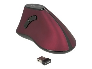 Delock - vertical mouse - 2.4 GHz - black / red