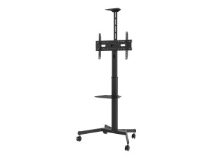 Vision VFM-F19 cart - height adjustable - for LCD display / mini PC - sandblasted black