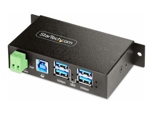 StarTech.com 4-Port Managed USB Hub with 4x USB-A, Heavy Duty with Metal Industrial Housing, ESD & Surge Protection, Wall/Desk/Din-Rail Mountable, USB 3.0/3.1/3.2 Gen 1 5Gbps - hub - 4 ports - TAA Compliant