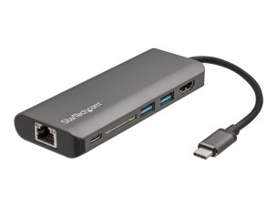 StarTech.com USB C Multiport Adapter - USB-C Travel Dock to 4K HDMI, 3x USB 3.0 Hub, SD/SDHC, GbE, 60W PD 3.0 Pass-Through - USB Type-C/Thunderbolt 3 - Upgraded Version of DKT30CSDHPD (DKT30CSDHPD3) - docking station - USB-C - 1GbE