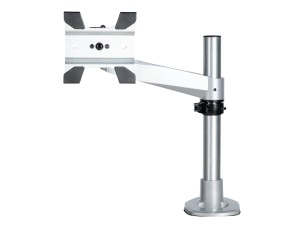 StarTech.com Desk Mount Monitor Arm, VESA or Apple iMac/Thunderbolt Display up to 14kg, Articulating Height Adjustable Single Desktop Monitor Pole Mount, Desk Clamp or Grommet, Silver - Small Footprint Design (ARMPIVOTB2) mounting kit - adjustable arm - f