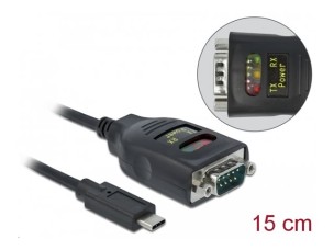 Delock Adapter USB Type-C to 1 x Serial RS-232 DB9 with 15 kV ESD protection - serial adapter - USB-C - RS-232 x 1