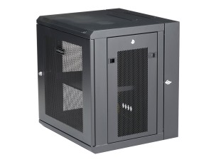 StarTech.com 12U 19" Wall Mount Network Cabinet, 16" Deep Hinged Locking IT Network Switch Depth Enclosure, Vented Computer Equipment Data Rack with Shelf & Flexible Side Panels, Assembled - 12U Vented Cabinet (RK12WALHM) - rack enclosure cabinet - 12U