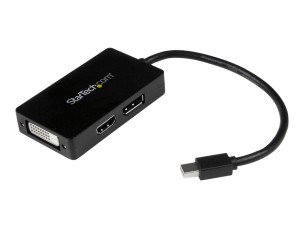 StarTech.com Travel A/V adapter - 3-in-1 Mini DisplayPort to DisplayPort DVI or HDMI converter (MDP2DPDVHD) - adapter - DisplayPort / HDMI / DVI - 15 cm