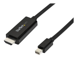 StarTech.com Mini DisplayPort to HDMI Adapter Cable - mDP to HDMI Adapter with Built-in Cable - Black - 3 m (10 ft.) - Ultra HD 4K 30Hz (MDP2HDMM3MB) - adapter cable - DisplayPort / HDMI - 3 m