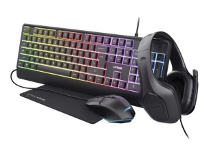 Trust GXT 792 Quadrox - 4-in-1 Gaming Bundle - keyboard, mouse, headset and mouse pad set - QWERTY - US