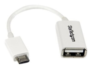 StarTech.com 5in White Micro USB to USB OTG Host Adapter M/F - Micro USB Male to USB A Female On-The-Go Host Cable Adapter - White (UUSBOTGW) - USB adapter - USB to Micro-USB Type B - 12.7 cm