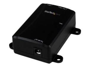 StarTech.com 1 Port Gigabit Midspan - PoE+ Injector - 802.3at and 802.3af - Wall-Mountable Power over Ethernet Injector Adapter (POEINJ1GW) - PoE injector - 30 Watt