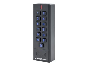 Qoltec CALISTO - code lock - with RFID reader, code card, key fob, doorbell button, IP68, EM - graphite
