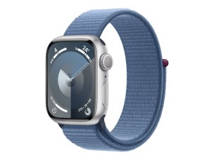 Apple Watch Series 9 (GPS) - silver aluminium - smart watch with sport loop - winter blue - 64 GB