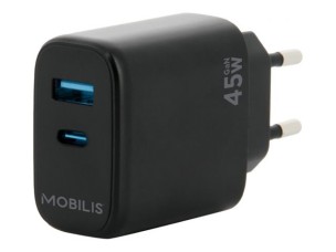 Mobilis power adapter - fast, gan - USB, 24 pin USB-C - 45 Watt