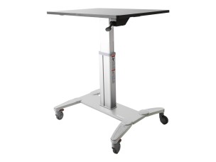 StarTech.com Mobile Standing Desk, Portable Sit Stand Ergonomic Height Adjustable Cart on Wheels, Rolling Computer/Laptop Workstation Table w/ Locking One-Touch Lift for Teachers/Student - Mobile Computer Table (STSCART) stand - for notebook / keyboard / 