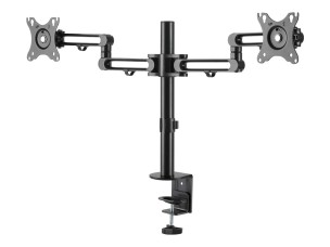 StarTech.com Desk Mount Dual Monitor Arm, Desk Clamp VESA Compatible Monitor Mount for up to 32 inch Displays, Ergonomic Articulating Monitor Arm, Height Adjustable/Tilt/Swivel/Rotating - Double Monitor Arm (ARMDUAL3) mounting kit - adjustable arm - for 2