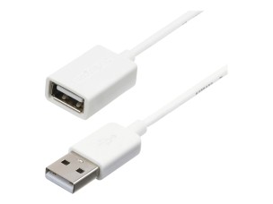 StarTech.com 1m White USB 2.0 Extension Cable Cord - A to A - USB Male to Female Cable - 1x USB A (M), 1x USB A (F) - White, 1 meter (USBEXTPAA1MW) - USB extension cable - USB to USB - 1 m