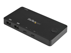 StarTech.com 2 Port USB C KVM Switch, 4K 60Hz HDMI, Compact Dual Port UHD USB Type C Desktop Mini KVM Switch with USB C Cables, Bus Powered, MacBook iPad Pro ThinkPad IdeaPad EliteBook - 4K HDMI KVM Switch - KVM / audio switch - 2 ports