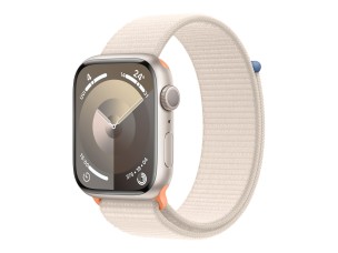 Apple Watch Series 9 (GPS) - starlight aluminium - smart watch with sport loop - starlight - 64 GB