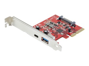 StarTech.com 2-Port 10Gbps USB-A & USB-C PCIe Card, USB 3.1 Gen 2 PCI Express Type C/A Host Controller Card Adapter, USB 3.2 Gen 2x1 PCIe Desktop Expansion Add-On Card, Windows/macOS/Linux - Full/Low-Profile - USB adapter - PCIe 3.0 x4 - USB-C 3.1 x 1 + U