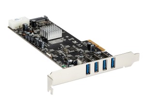 StarTech.com 4 Port USB 3.0 PCIe Card w/ 4 Dedicated Channels - UASP - USB 3.0 PCI Express Card Adapter - USB adapter - PCIe x4 - USB 3.0 x 4