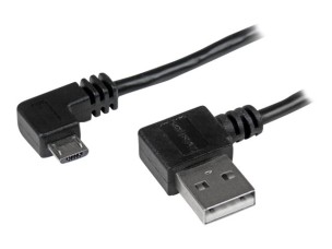 StarTech.com 1m 3 ft Micro-USB Cable with Right-Angled Connectors - M/M - USB A to Micro B Cable - 3ft Right Angle Micro USB Cable (USB2AUB2RA1M) - USB cable - Micro-USB Type B to USB - 1 m