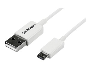 StarTech.com 3.3 ft. (1 m) USB to Micro USB Cable - USB 2.0 A to Micro B - White - Micro USB Cable (USBPAUB1MW) - USB cable - Micro-USB Type B to USB - 1 m