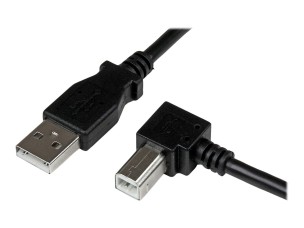 StarTech.com 2m USB 2.0 A to Right Angle B Cable Cord - 2 m USB Printer Cable - Right Angle USB B Cable - 1x USB A (M), 1x USB B (M) (USBAB2MR) - USB cable - USB Type B to USB - 2 m