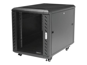 StarTech.com 12U AV Rack Cabinet - Network Rack with Glass Door - 19 inch Computer Cabinet for Server Room or Office (RK1236BKF) - rack - 12U