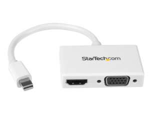 StarTech.com Mini DisplayPort to HDMI and VGA Adapter - Mini DisplayPort Multiport Hub for Your HDMI or VGA Monitor / Display (MDP2HDVGAW) - video converter - white