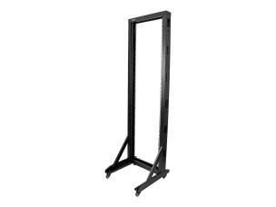 StarTech.com 42U Mobile Open Frame Network Rack with Wheels- 663lbs - 2 Post 19" Portable Rack for Computer, AV, Media, IT Equipment (2POSTRACK42) - rack - 42U