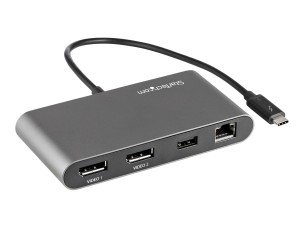 StarTech.com Thunderbolt 3 Mini Dock - Portable Dual Monitor w/ DP 4K 60Hz - 2X USB-A Hub (3.2/2.0), GbE - 28cm Cable - TB3 Multiport Adapter - Mac/Windows - Upgraded Version of TB3DKM2DP (TB3DKMDPL) - docking station - Thunderbolt 3 - 2 x DP - 1GbE