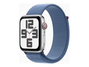 Apple Watch SE (GPS + Cellular) 2nd generation - silver aluminium - smart watch with sport loop - winter blue - 32 GB