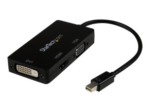 StarTech.com 3 in 1 Mini DisplayPort Adapter - 1080p - Mini DP / Thunderbolt to HDMI / VGA / DVI Splitter for Your Monitor (MDP2VGDVHD) - adapter - Mini DisplayPort / HDMI / DVI / VGA - 27 cm