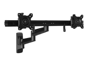 StarTech.com Wall Mount Dual Monitor Arm, Articulating Ergonomic VESA Wall Mount for 2x 24" Displays, Synchronized Adjustable Crossbar, Tilt/Swivel/Rotate, Double Screen Mount Bracket - Multi Monitor Wall Mount (ARMDUALWALL) bracket - adjustable arm - for