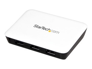 StarTech.com USB 3.0 to Gigabit Ethernet NIC Network Adapter with 3 Port Hub - White - USB 3 Ethernet Adapter - USB Charging Hub (ST3300U3S) - hub - 3 ports