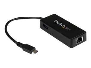 StarTech.com USB-C to Ethernet Gigabit Adapter - Thunderbolt 3 Compatible - USB Type C Network Adapter - USB C Ethernet Adapter (US1GC301AU) - network adapter - USB-C - Gigabit Ethernet + USB 3.1 Gen 2