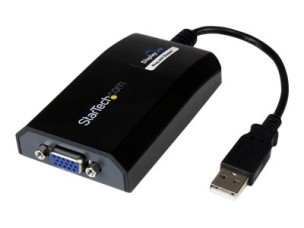 StarTech.com USB to VGA Adapter - 1920x1200 - External Video & Graphics Card - Dual Monitor - Supports Mac & Windows and Mirror & Extend Mode (USB2VGAPRO2) - external video adapter - DisplayLink DL-195 - 16 MB - black