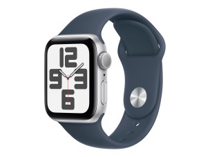Apple Watch SE (GPS) 2nd generation - silver aluminium - smart watch with sport band - storm blue - 32 GB